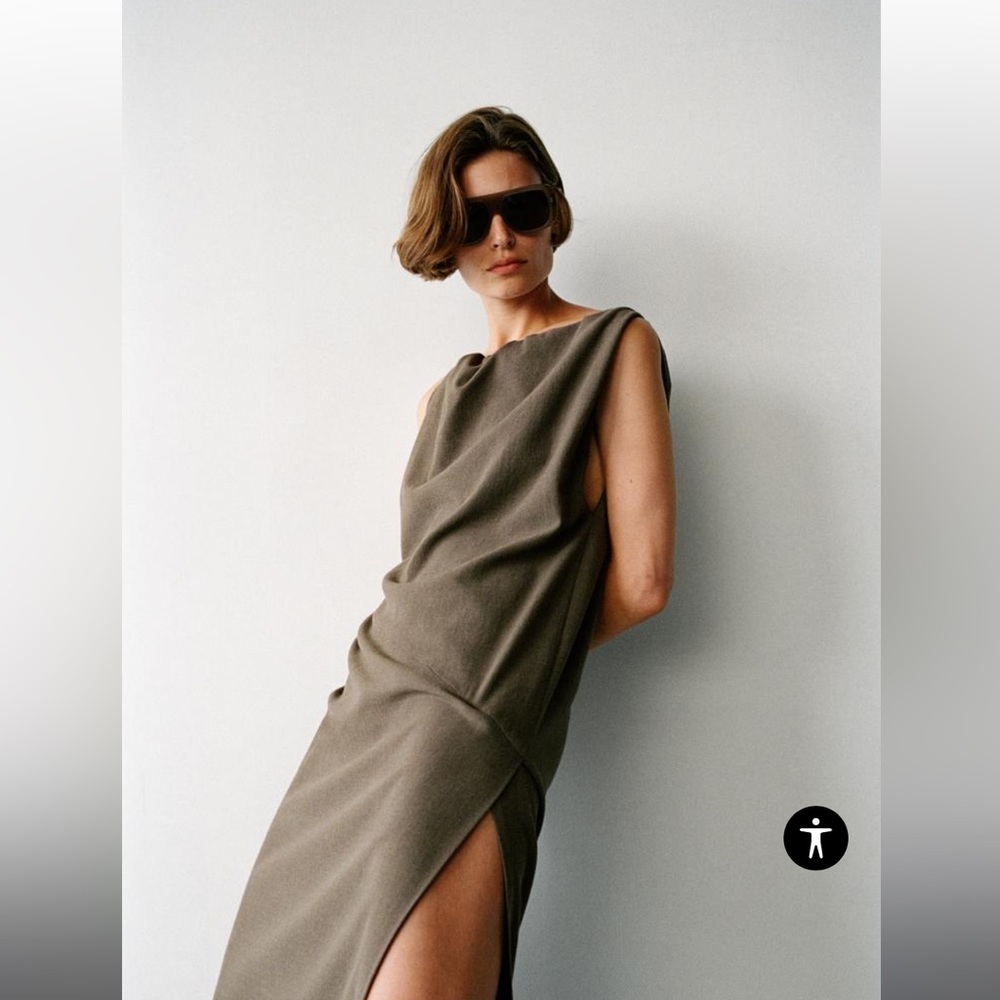 WOOL BLEND MIDI DRESS ZW COLLECTION